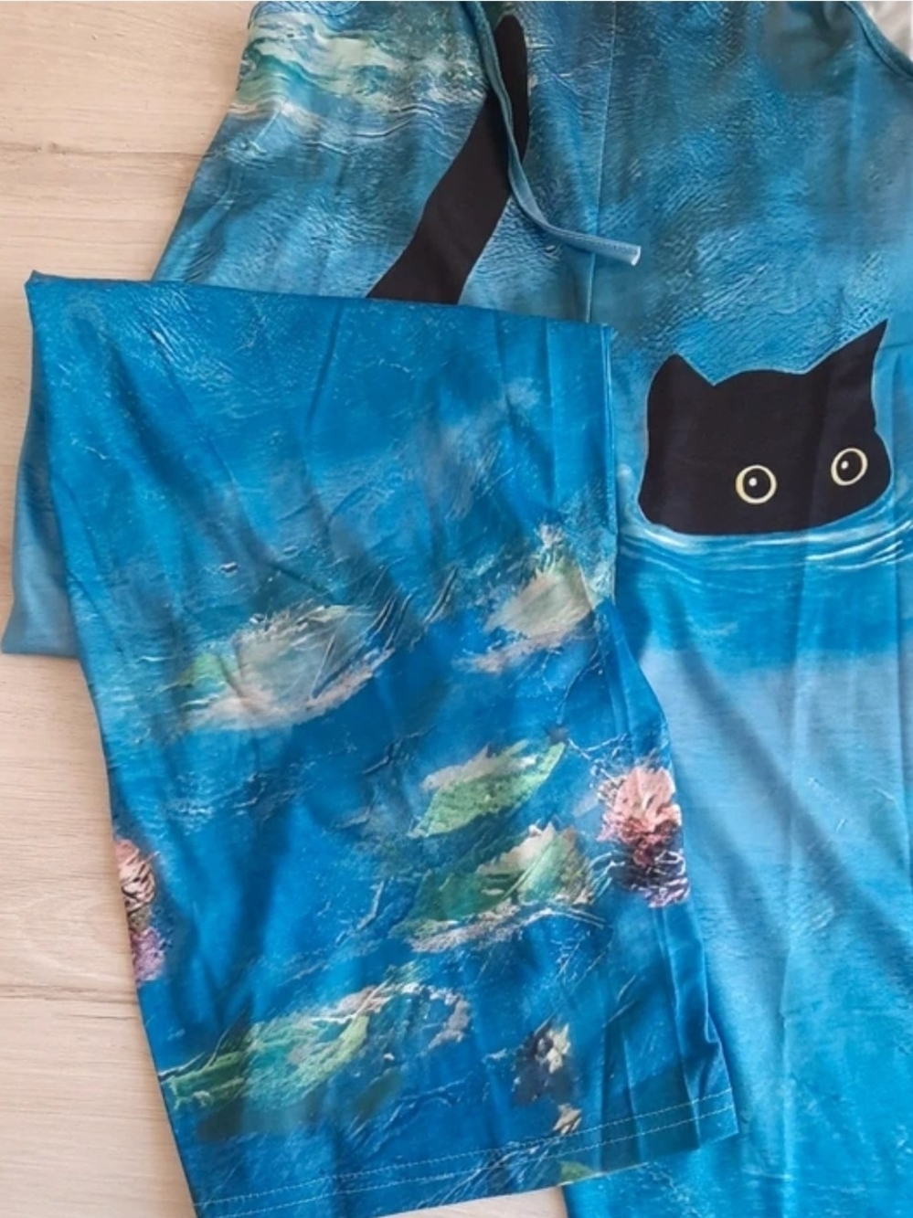 Unbranded Blue Cat Print Pet Apron for Cat Lovers - Picture 2 of 6